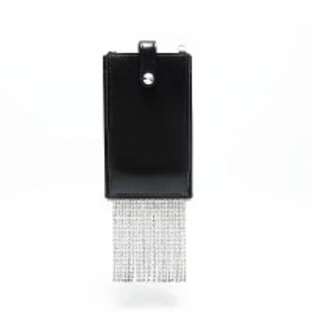 Miu Miu Crystal Leather Phone Case Shoulder Bag Black
